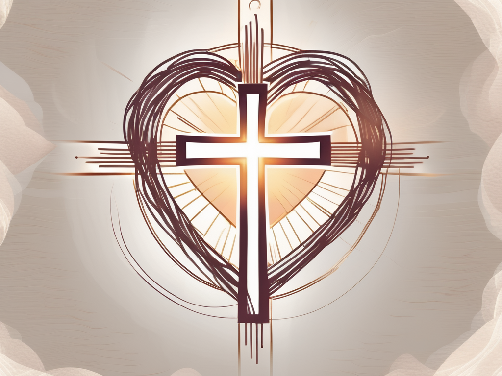 A heart intertwined with a cross