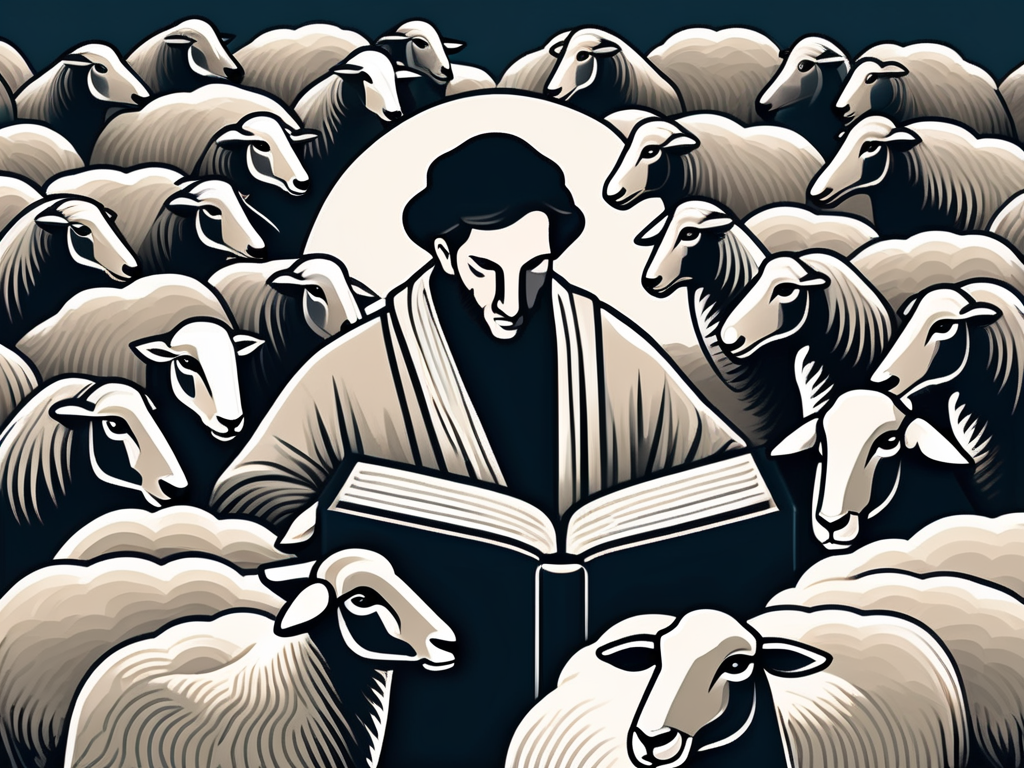 A shepherd's staff leaning against an open bible