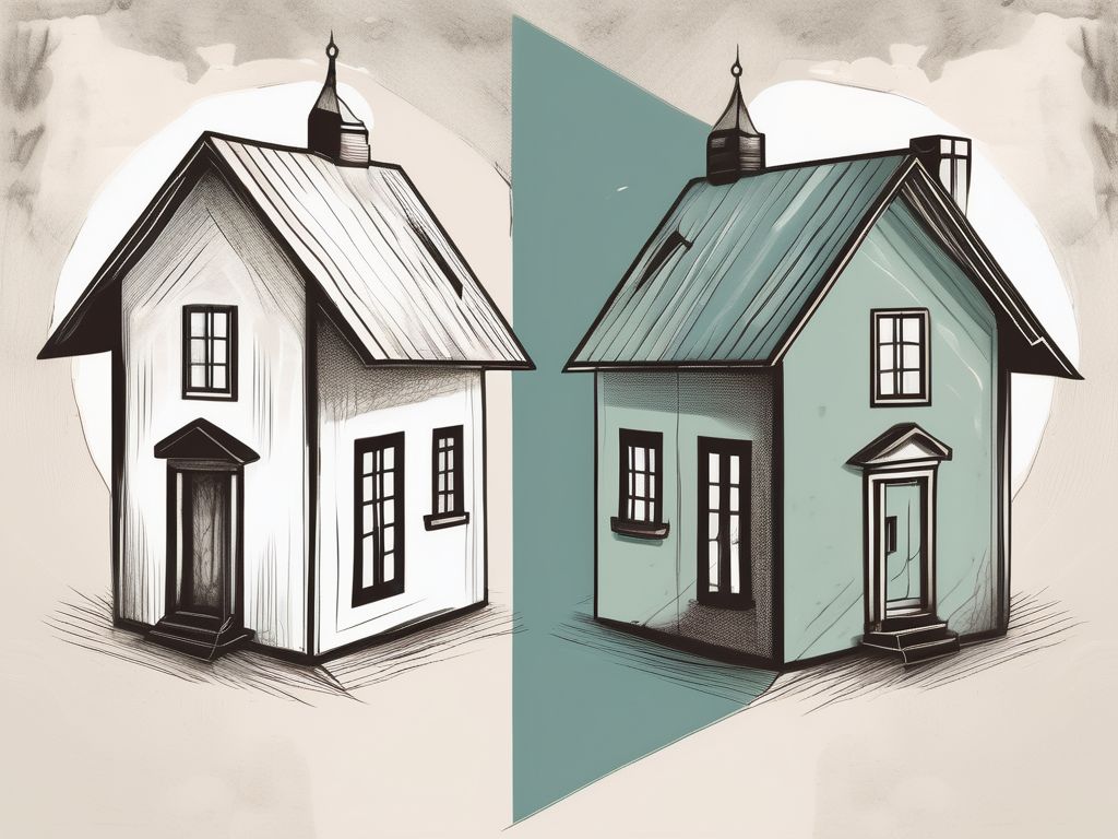 Two separate houses symbolizing individual living spaces