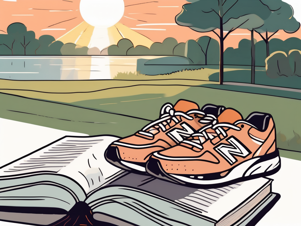 A pair of running shoes next to an open bible