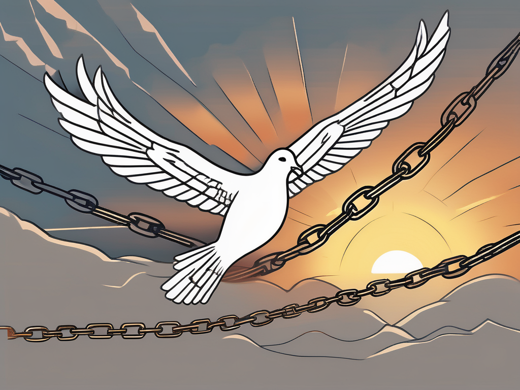 A broken chain representing freedom from bullying