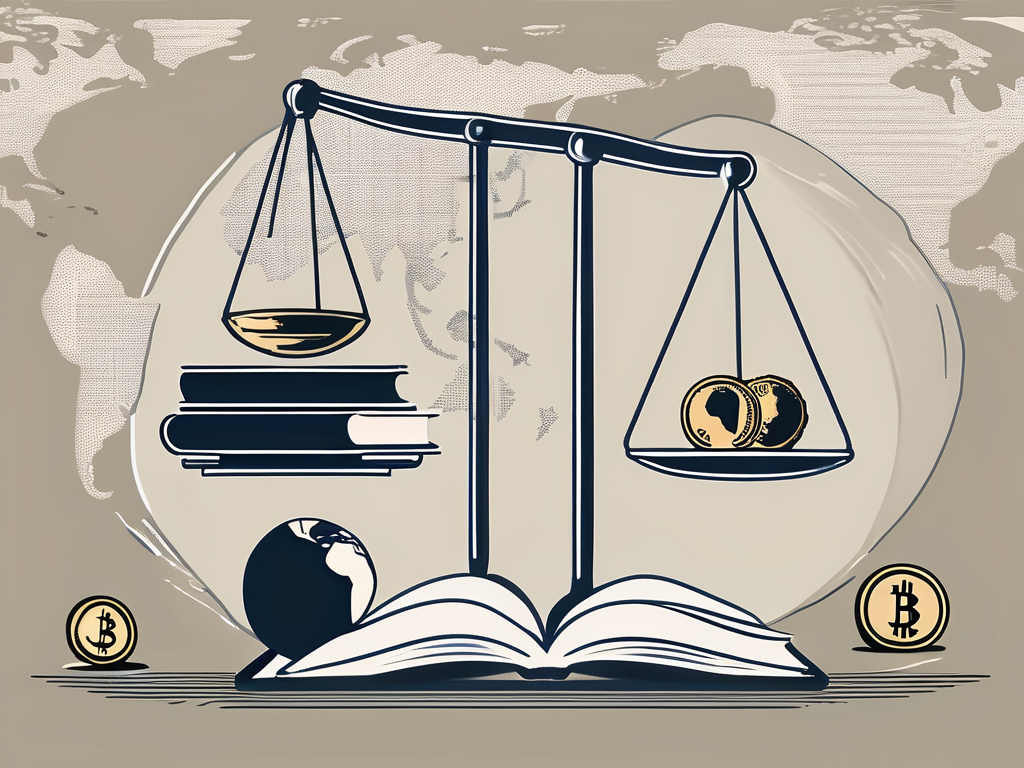 A symbolic balance scale with a book representing knowledge on one side and coins symbolizing economics on the other