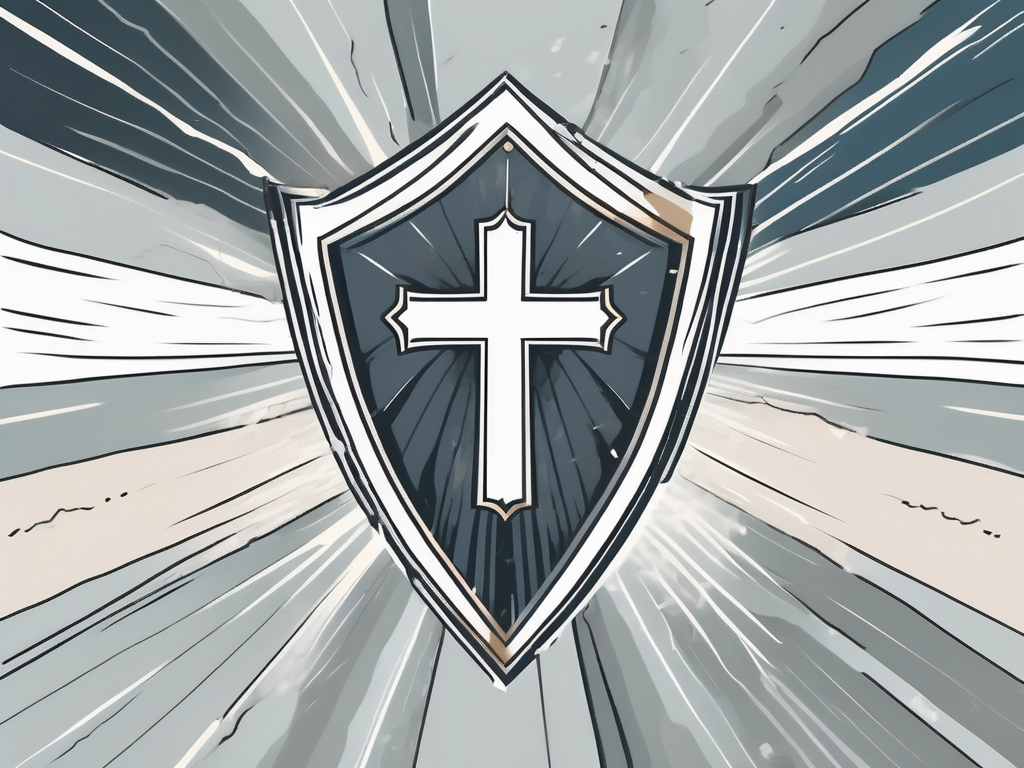 A sturdy shield with a cross emblem