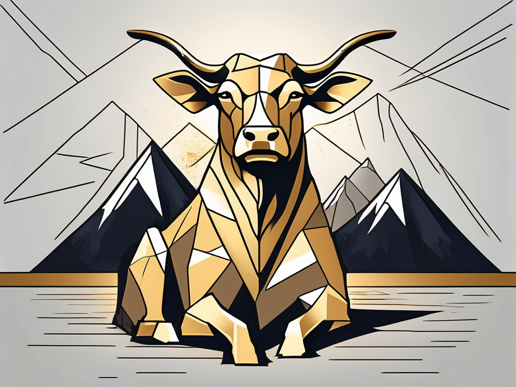 A shattered golden calf idol at the base of a mountain