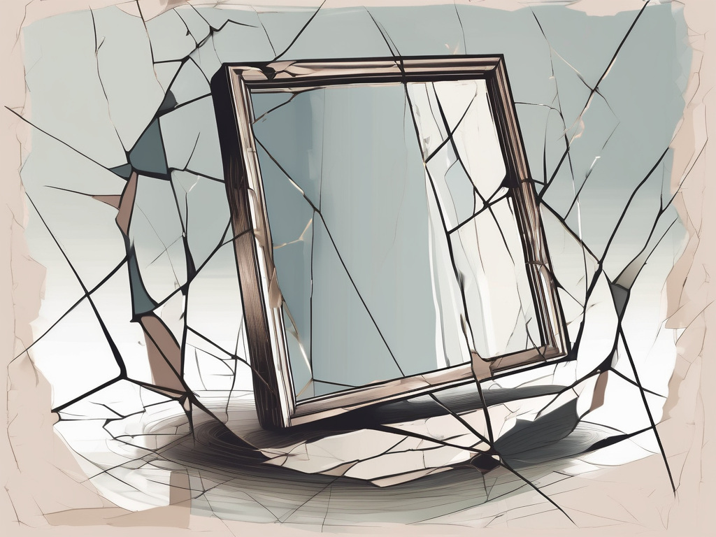 A broken mirror reflecting a bible