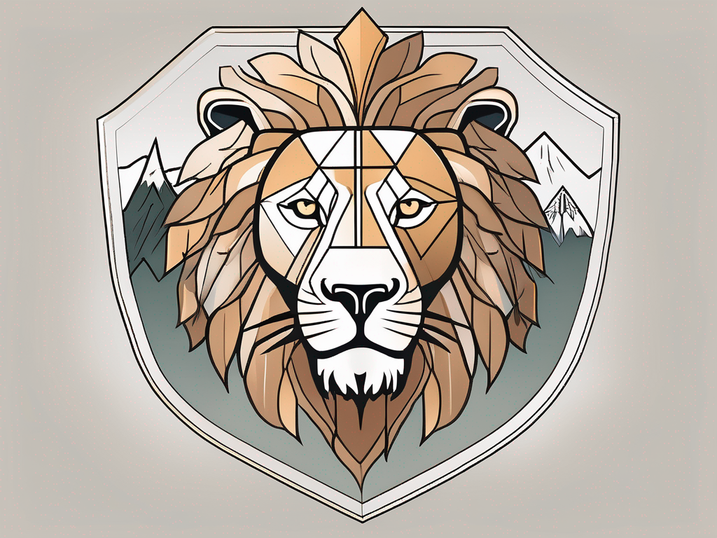 A symbolic representation of masculinity using elements such as a lion