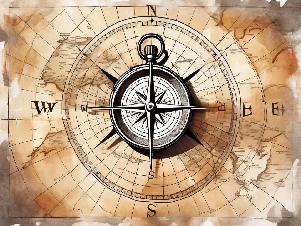 A compass on a well-worn