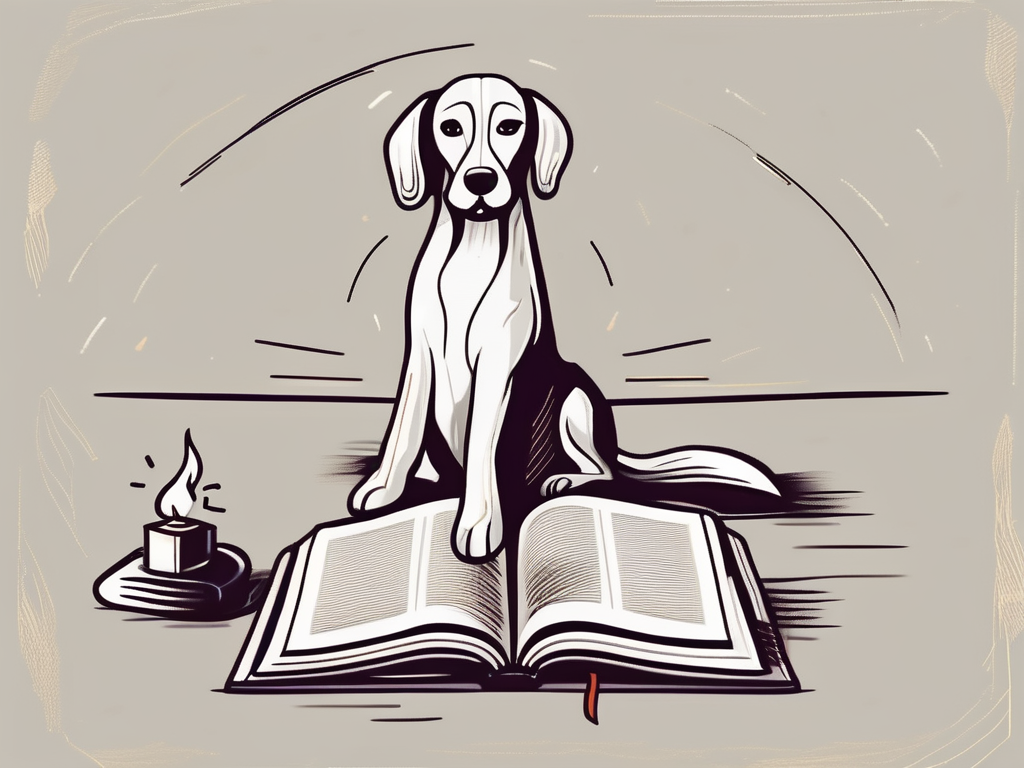 A faithful dog sitting by an open bible