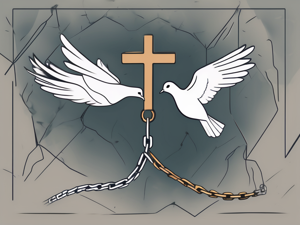 A broken chain symbolizing freedom from judgment