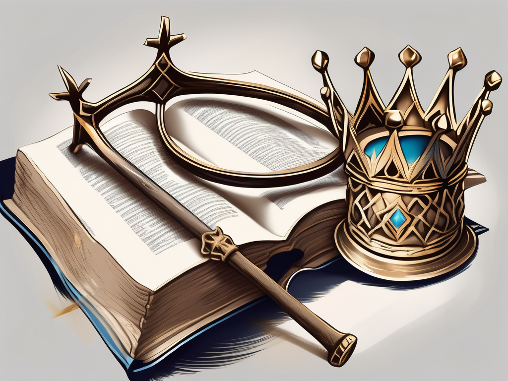 A royal crown resting on a bible