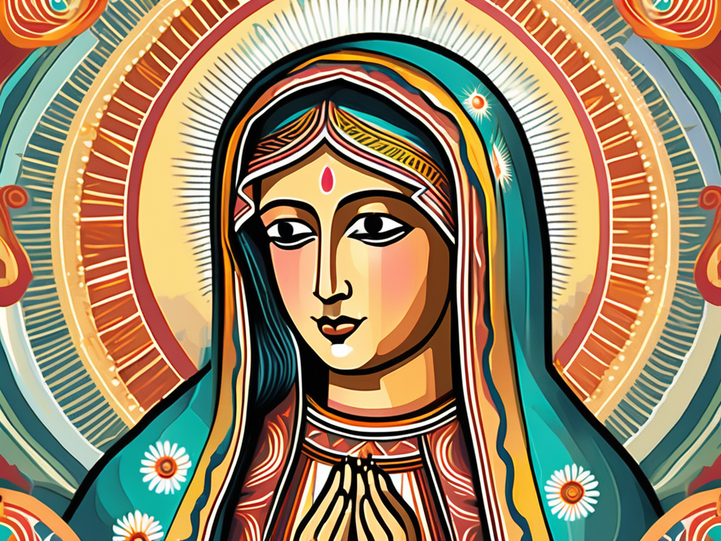 The sacred icon of our lady of guadalupe