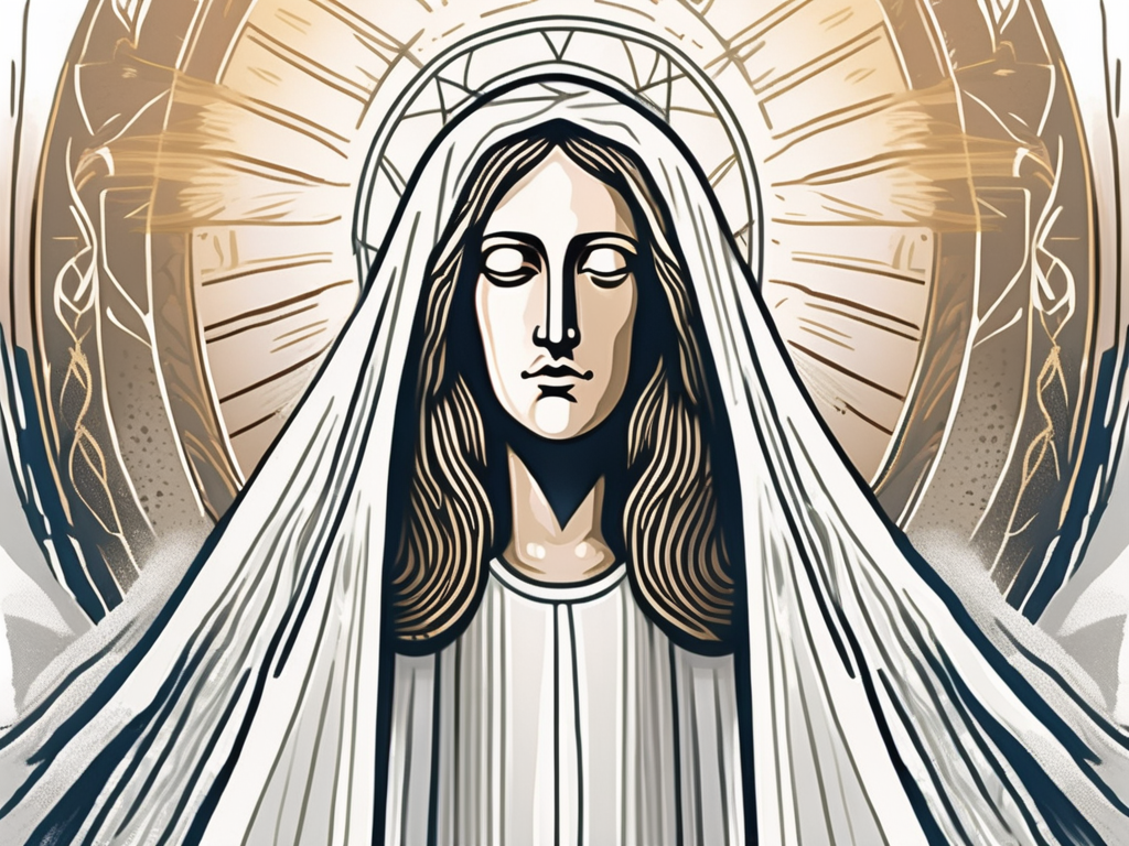 A symbolic representation of saint veronica's veil with the miraculous imprint of jesus' face