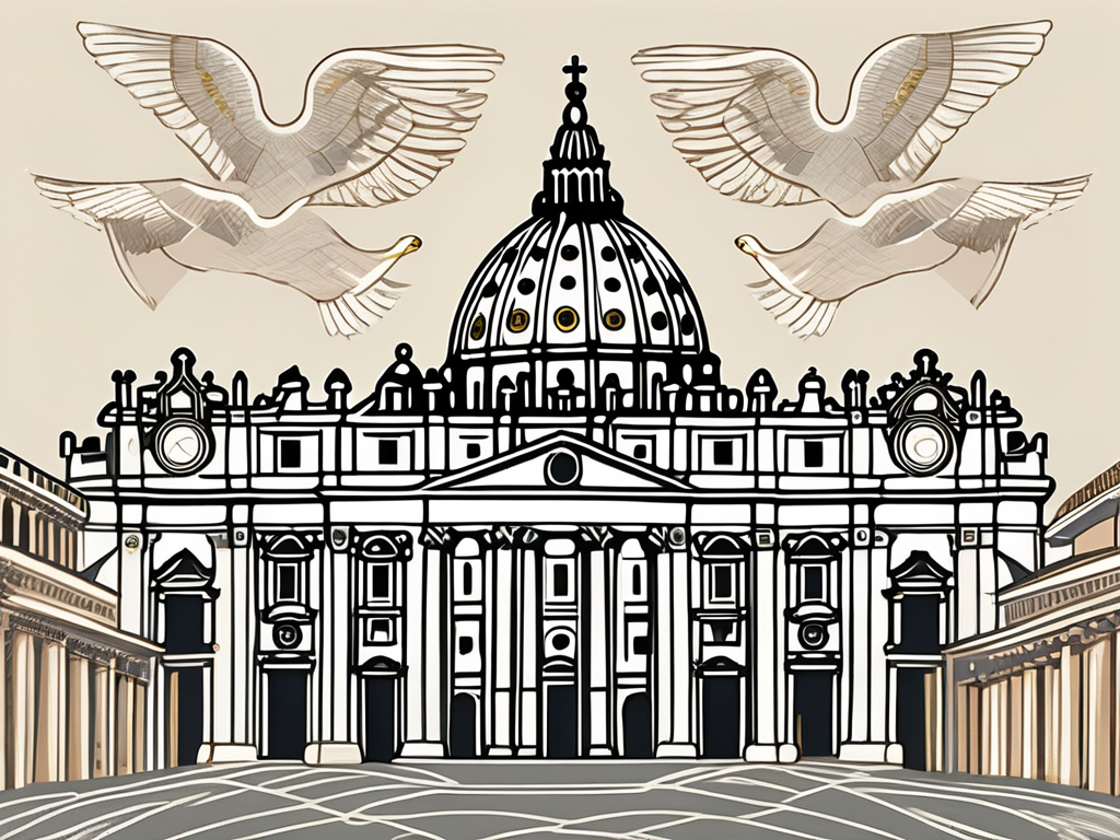 The vatican city with a prominent focus on st. peter's basilica