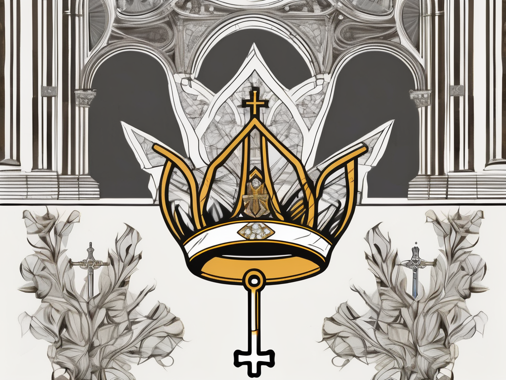 The papal tiara and keys