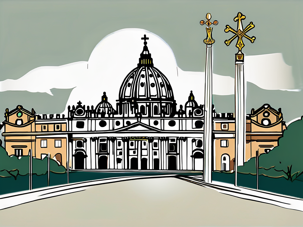 The vatican city with a prominent st. peter's basilica in the background