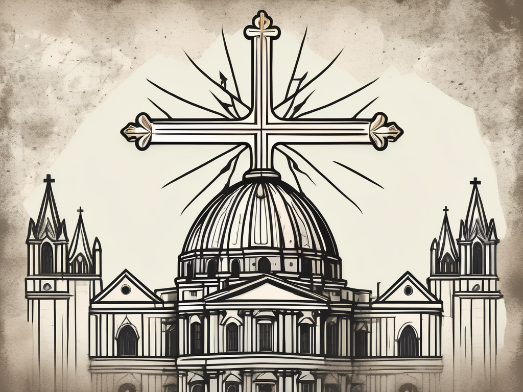The papal tiara and cross keys symbol