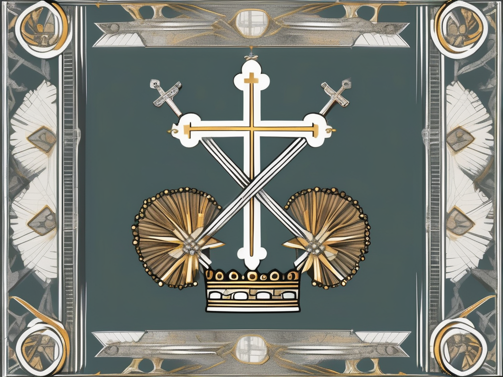 The papal tiara and cross keys