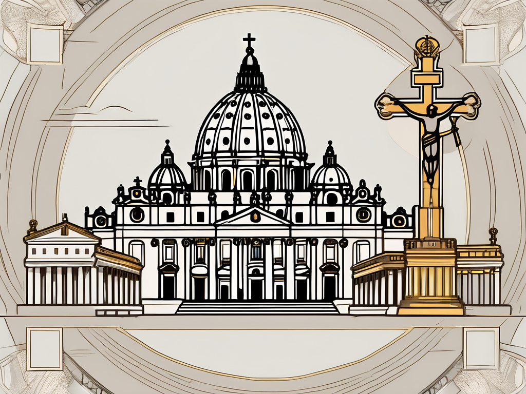 The vatican city with a symbolic representation of peace and justice