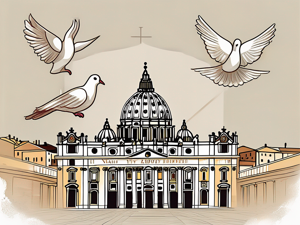 The vatican city with a prominent st. peter's basilica