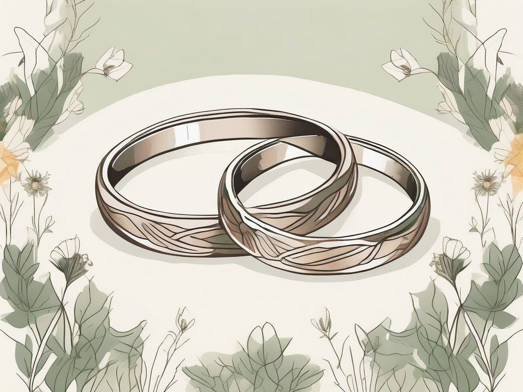 Two intertwined wedding rings