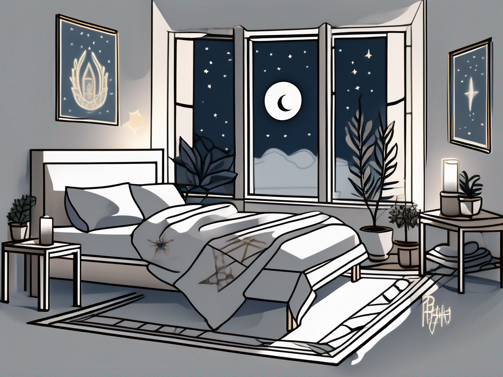 A peaceful bedroom scene at night