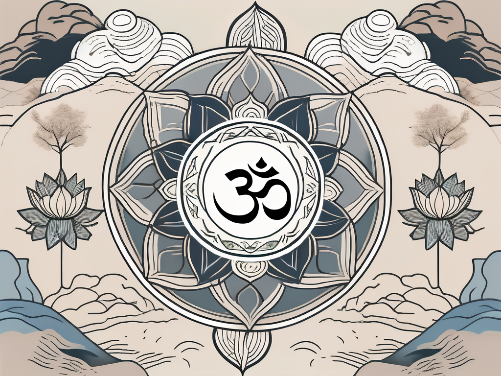 Various spiritual symbols such as the om sign