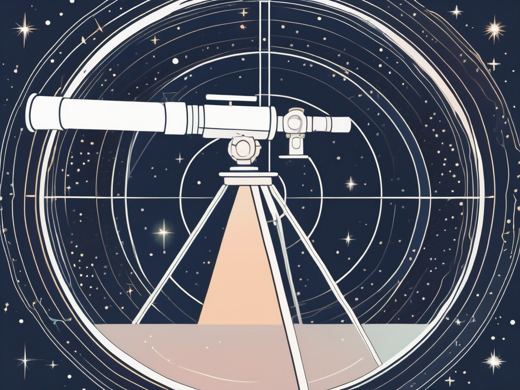 A telescope pointing towards the stars with a subtle