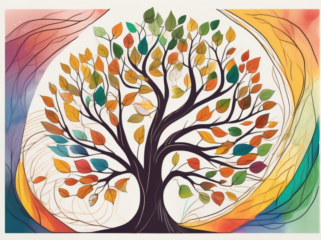 A tree with diverse and colorful leaves symbolizing various aspects of education
