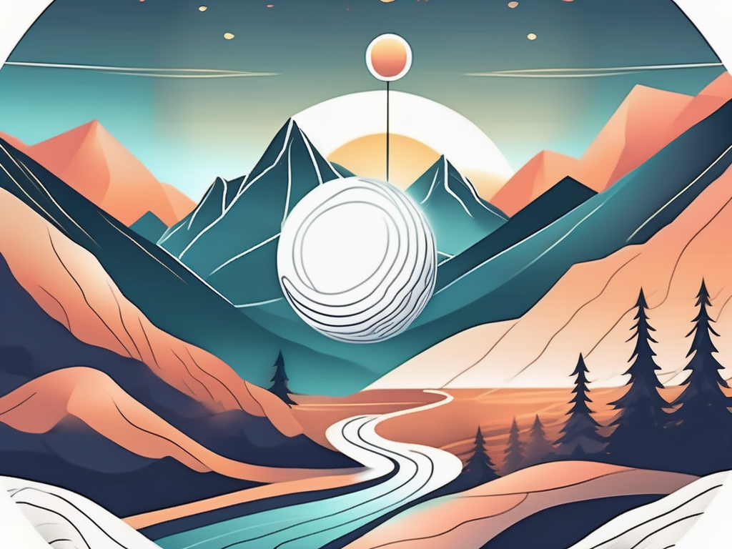 A serene landscape with symbolic elements like a glowing orb representing the soul