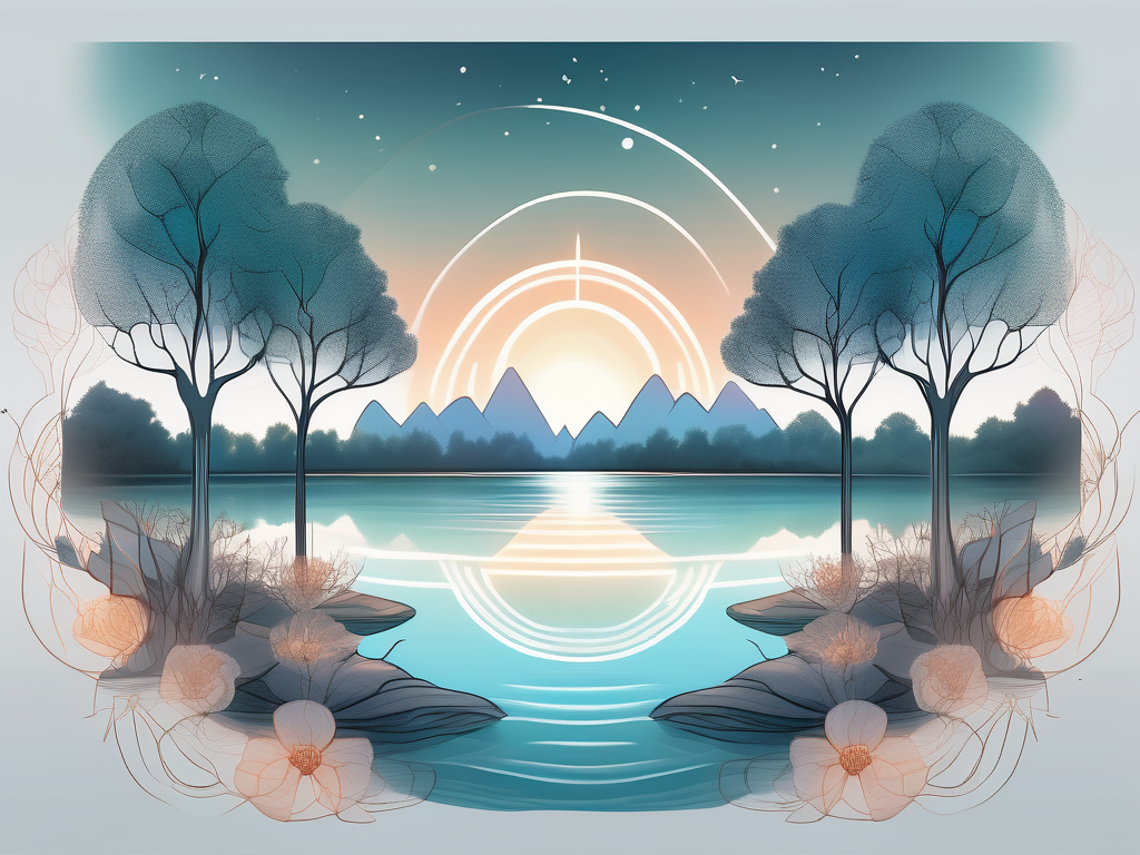 A serene landscape with a radiant