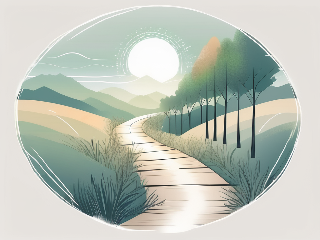 A serene path leading towards a bright
