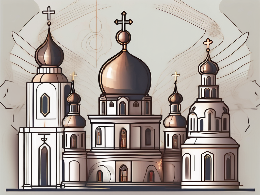 A traditional eastern orthodox church with its distinctive architecture and domes