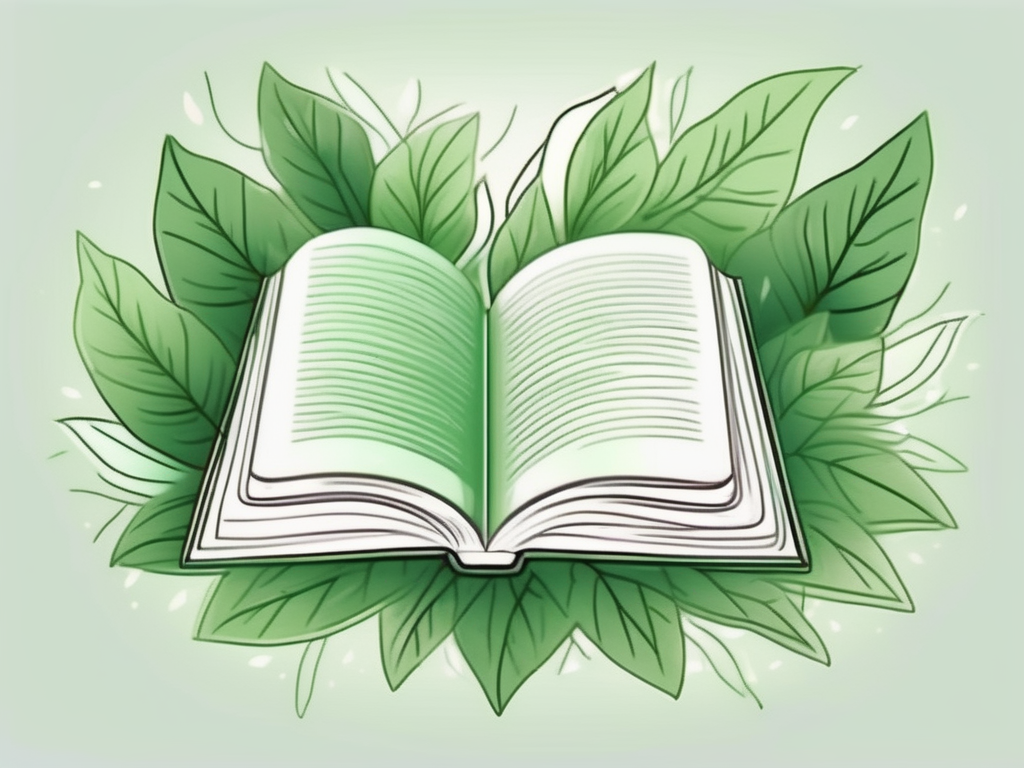 An open bible nestled among lush green foliage