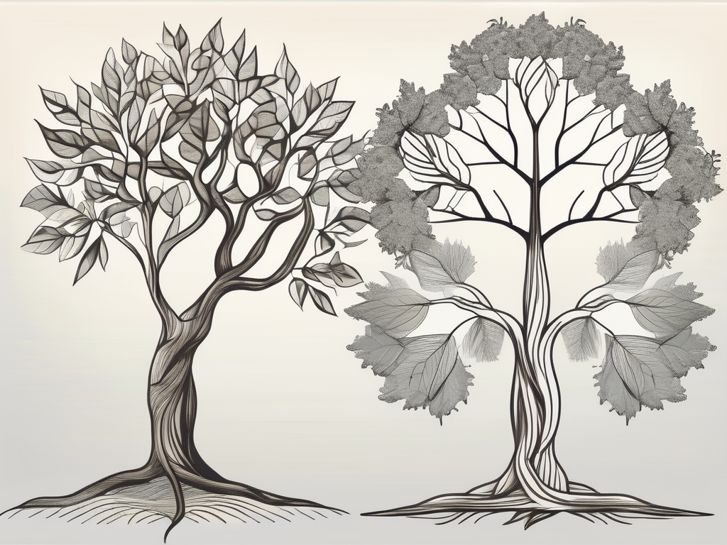 Three different trees