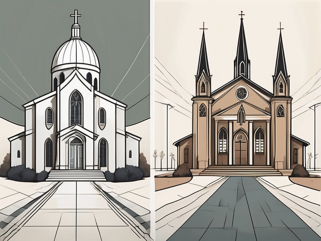 Two different but similar churches