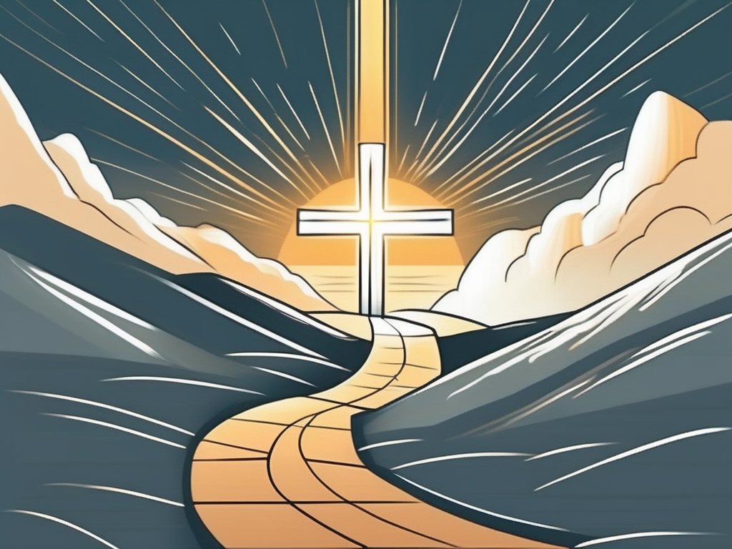 A symbolic path illuminated by a cross