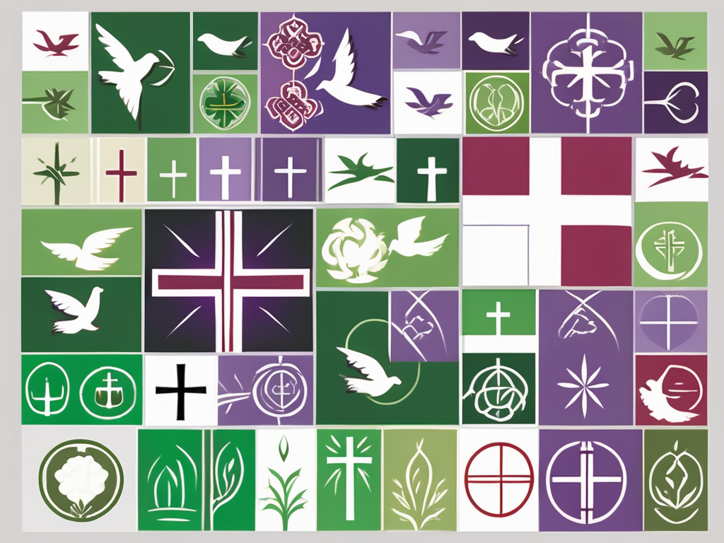 Various christian symbols such as the cross