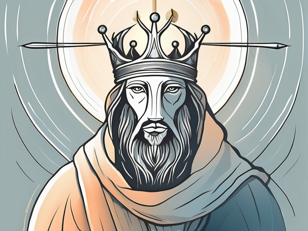 A shepherd's staff and a crown