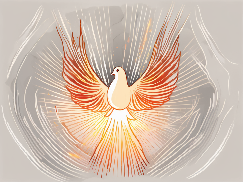 A dove descending with rays of light