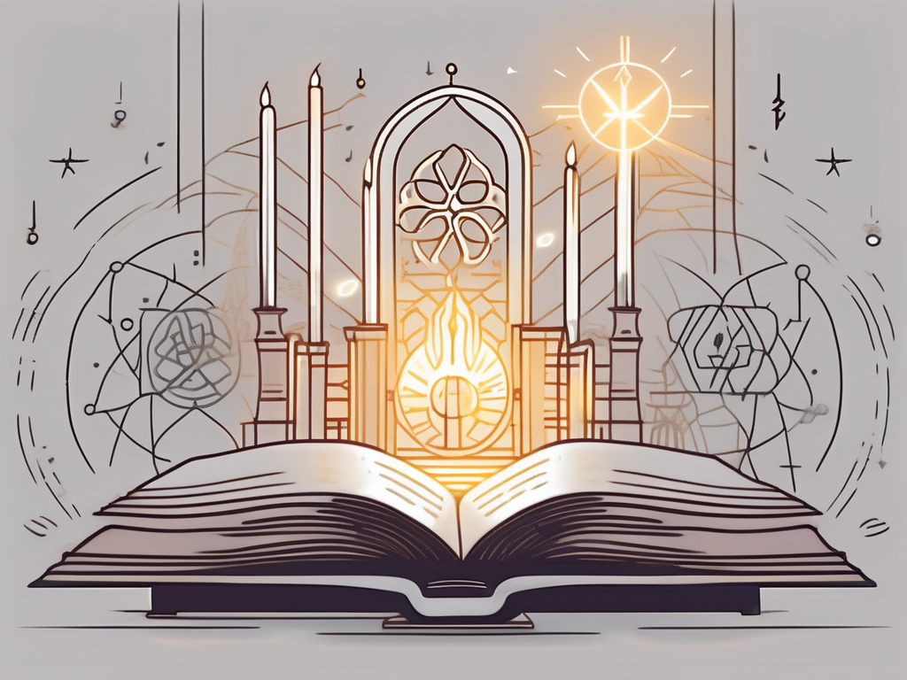A serene and peaceful scene with a glowing light emanating from an open book