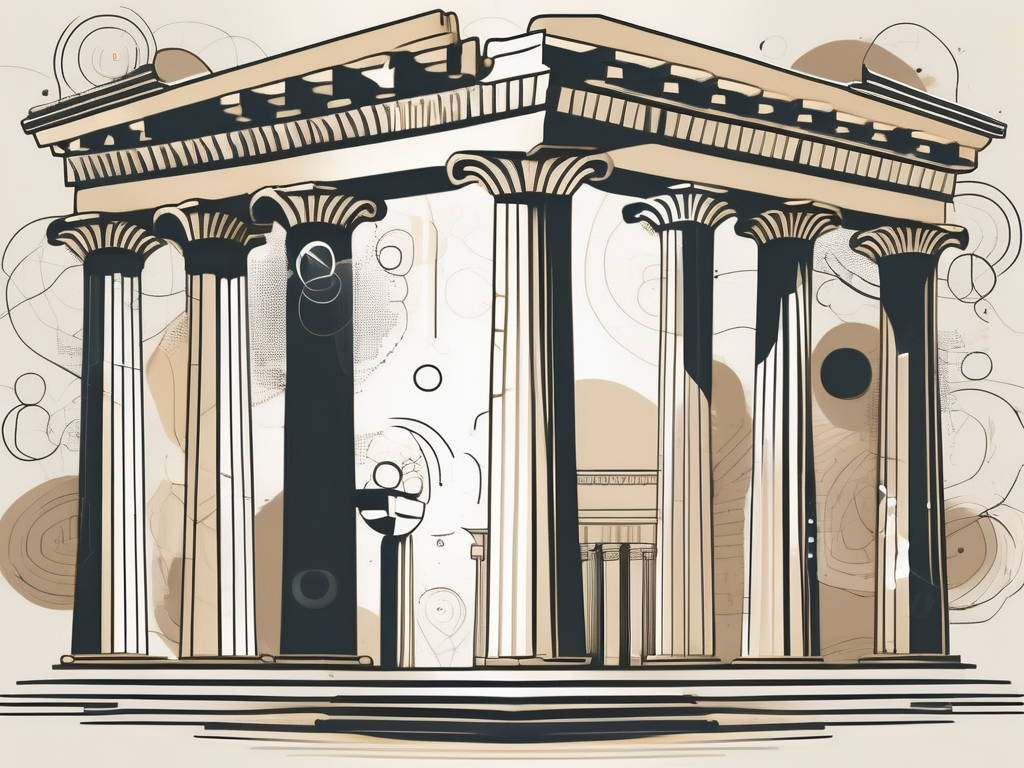 Ancient greek architectural elements such as pillars or the parthenon