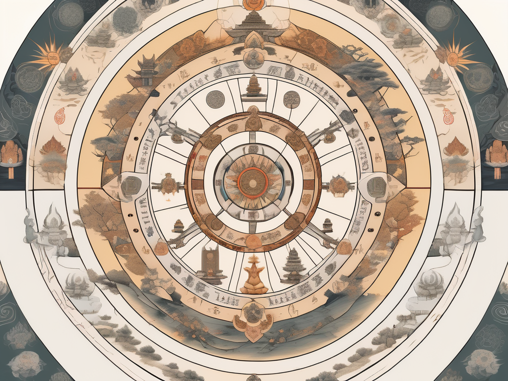 A detailed buddhist reincarnation wheel