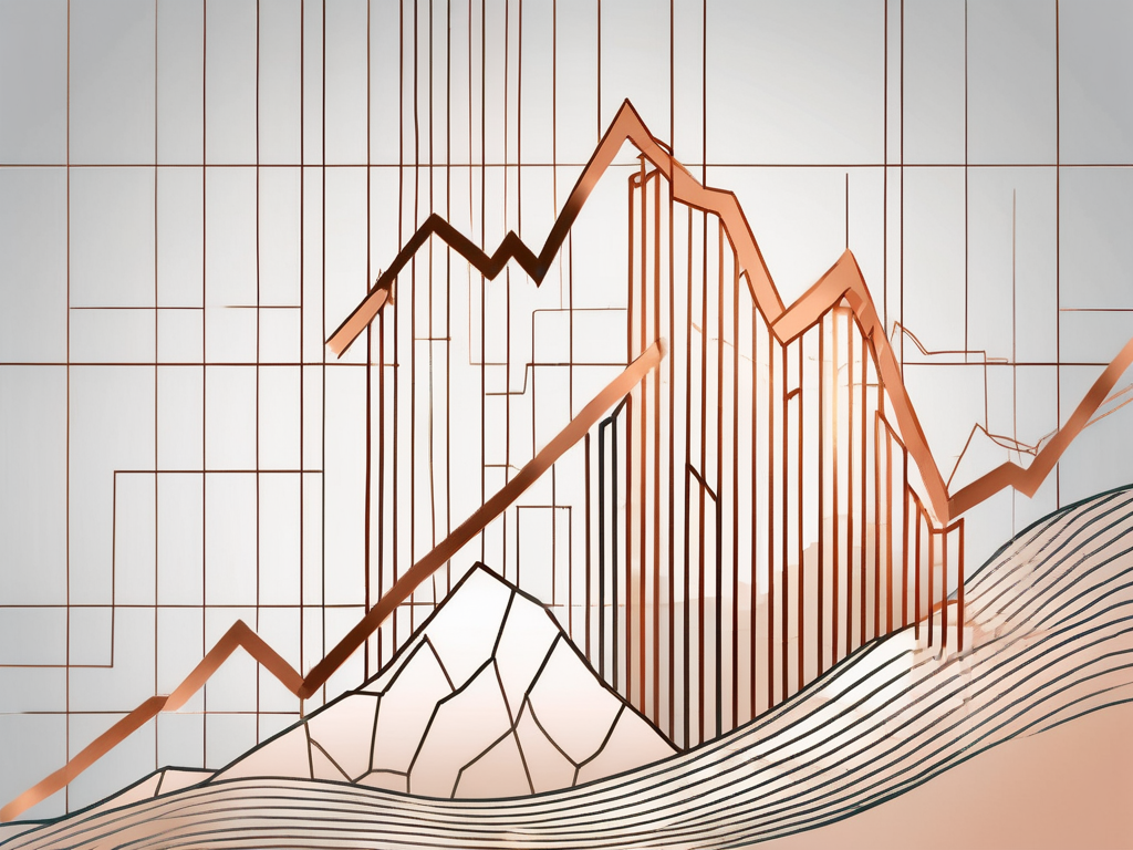 A stock market graph with an upward trend