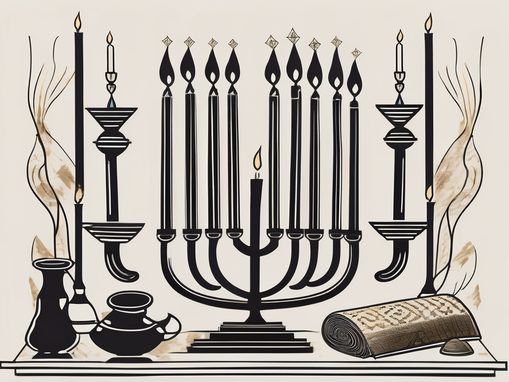 Various symbolic objects related to judaism