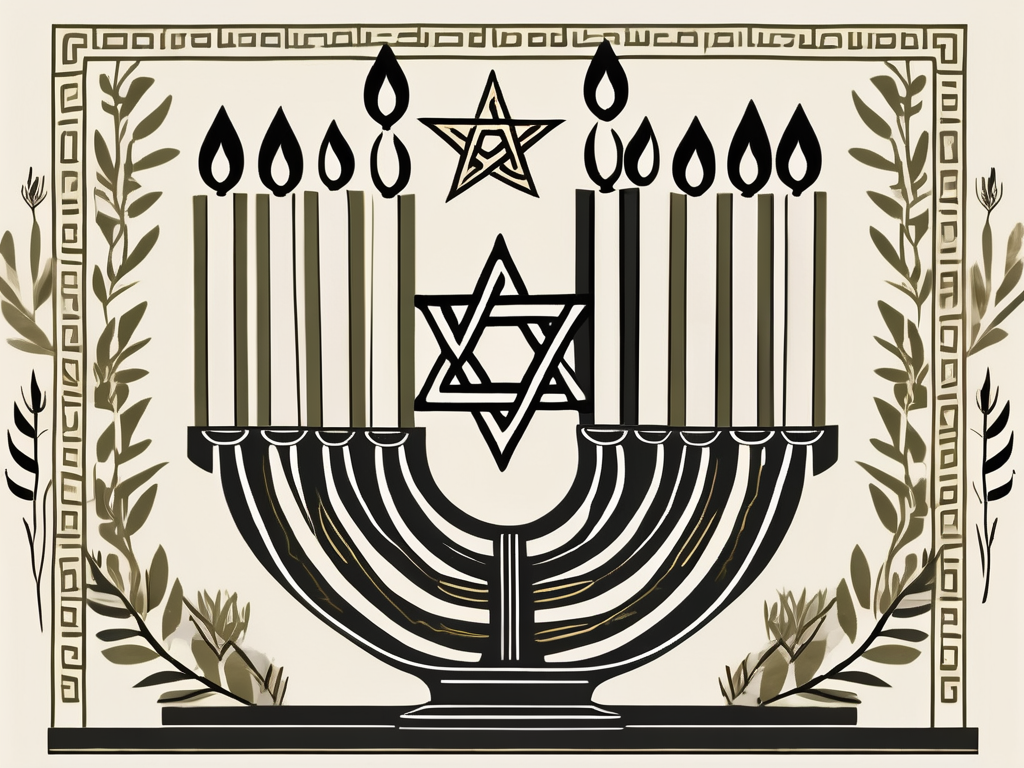 Ancient jewish symbols like the menorah and star of david