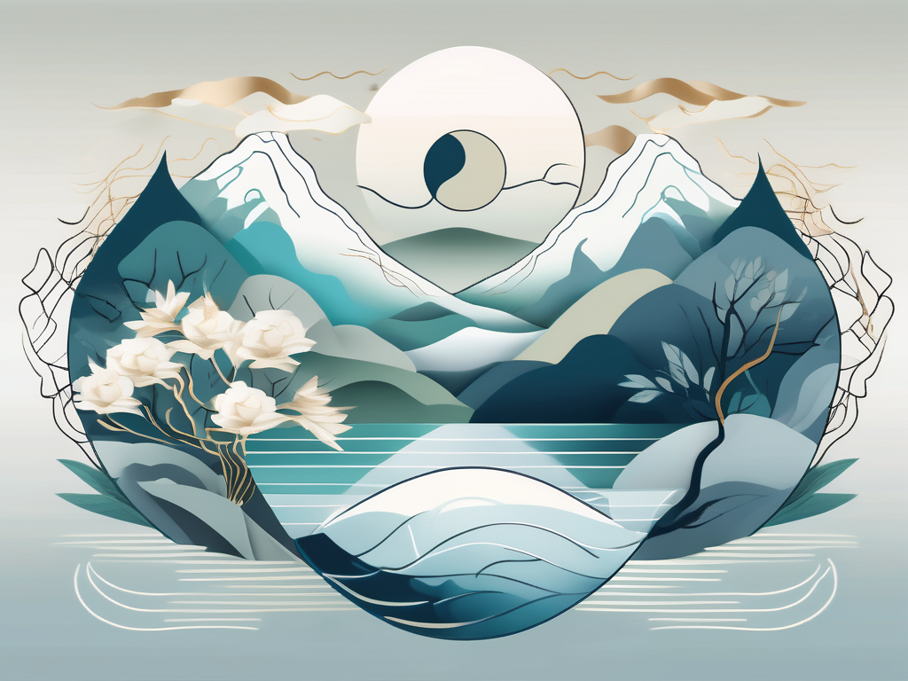 A balanced composition featuring the yin and yang symbol