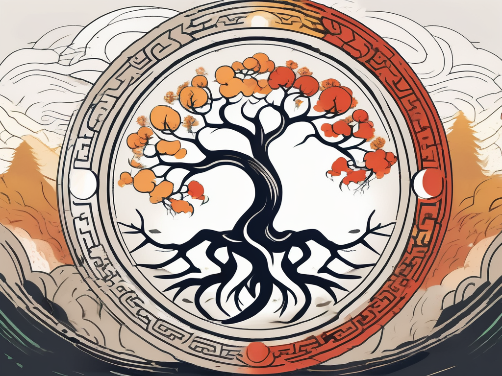 A circular taoist symbol