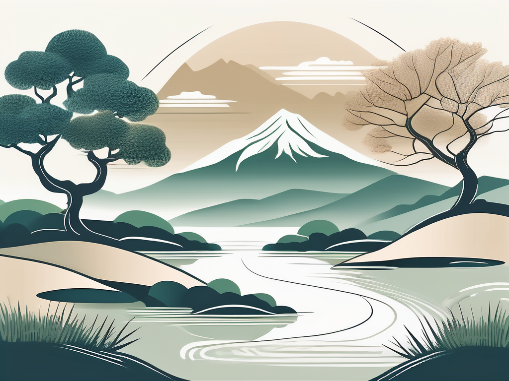 A serene nature scene with a flowing river