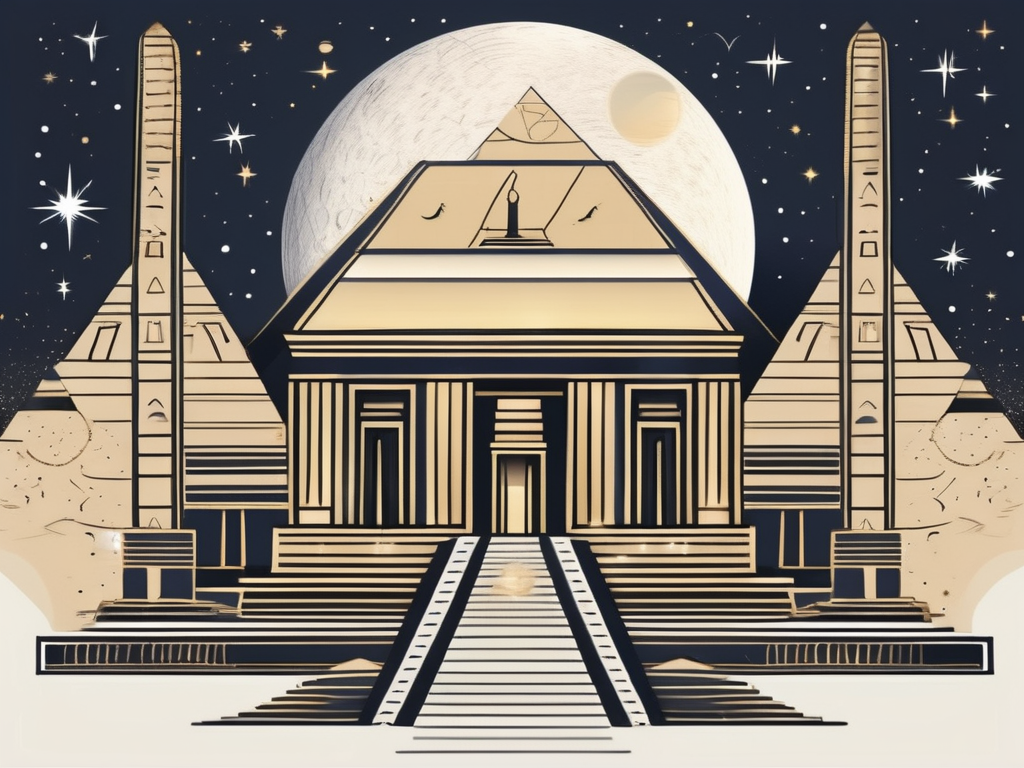 An egyptian temple with hieroglyphics