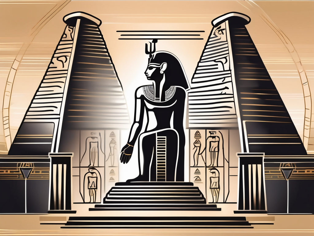 An ancient egyptian temple with hieroglyphics